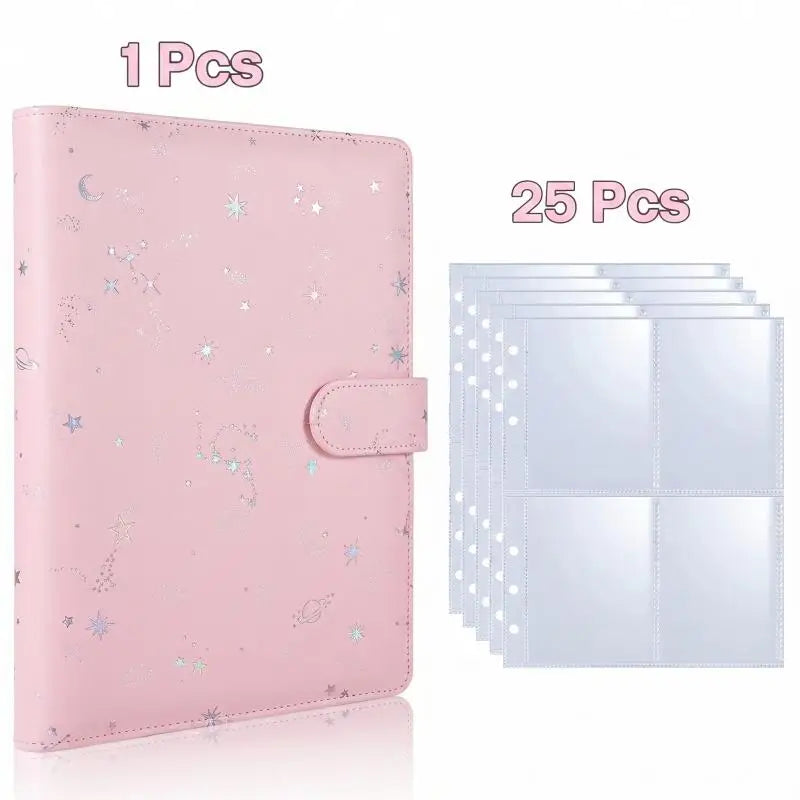 Reusable 25PCS A5 Kpop Photocard Album Binder | Loose-leaf Idol Card Storage Organizer | Collectible Photo Card Holder Book -