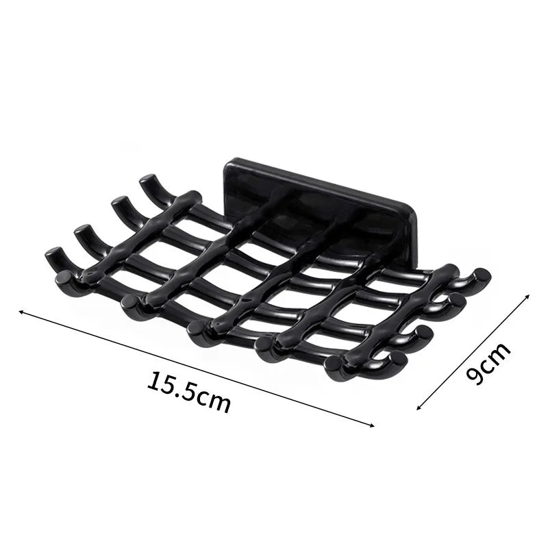 Soap Box Wall Mounted Drainage Shelf For Home Use No Punching High-end Bathroom New Soap Dish Rack Hooks For High-end Bathroo