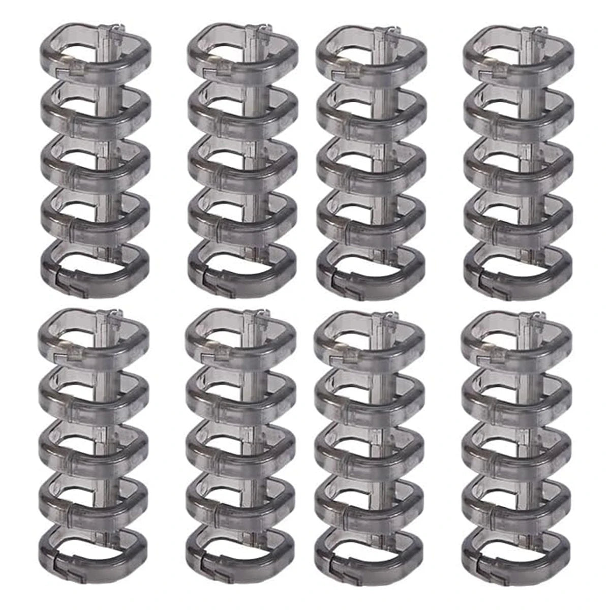 8 Pcs 5-Ring Loose Leaf Binders Plastic Binding Combs Snap Split Book Rings for Notebook Diary Organizing Accessories - black