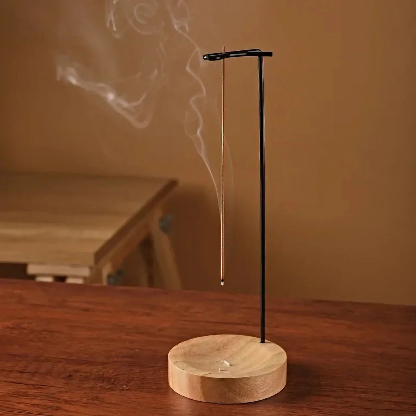 Insence Burner Upside Down Incense Burner Incense Stick Holder Wooden Round Incense Tray Ornament Bedroom Home Yoga Decoratio