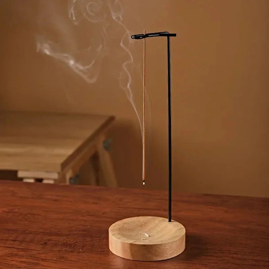 Insence Burner Upside Down Incense Burner Incense Stick Holder Wooden Round Incense Tray Ornament Bedroom Home Yoga Decoratio