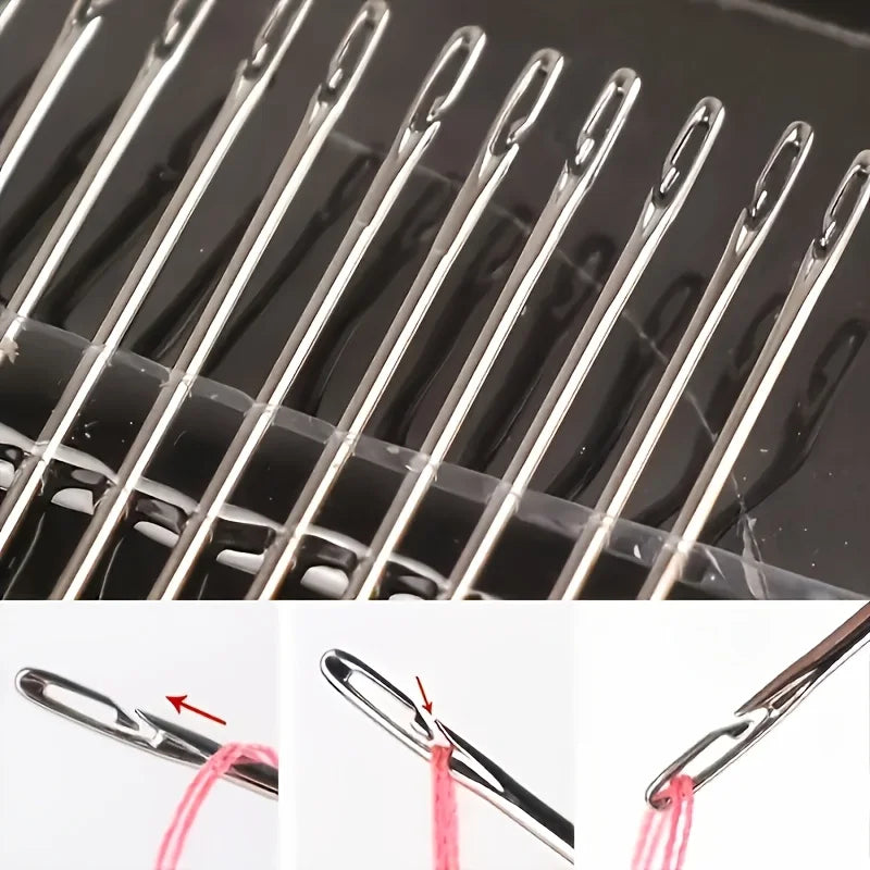 30pcs/set Blind Needle Home Elderly Needle-side Hole Household Stainless Steel Tail Sewing Needles DIY Apparel Accessories