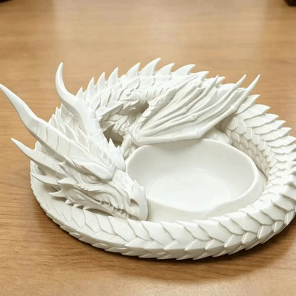 Creative Gothic 3D Printing Dragon Tray Decorative Plastic Ring Display Plate Dark Style Desktop Organizer Entryway Decor - W
