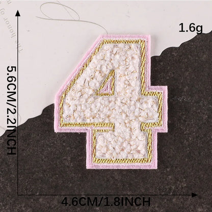 Pink Letters Towel Embroidered Iron On Sew On Patch Applique Diy Name Badges Alphabet Patches For Clothing Bag Accessories - 