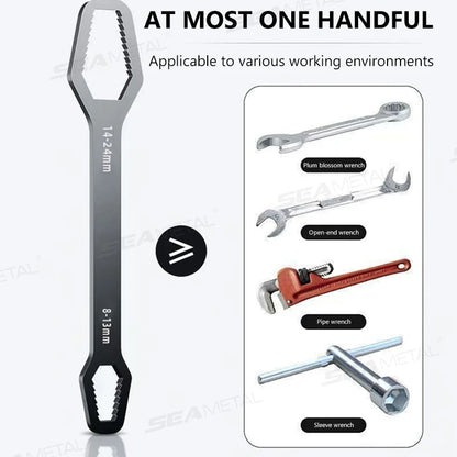SEAMETAL Universal Torx Wrench Adjustable Wrench Board Double-head Multipurpose Torx Spanner Repair Hand Tools 3-17mm 8-24mm
