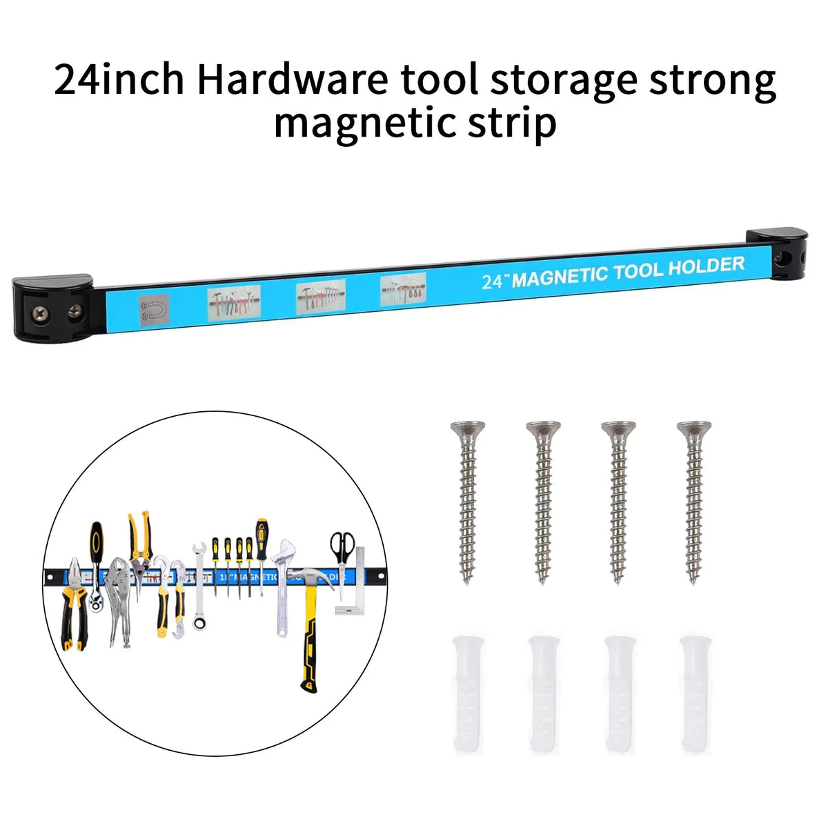 Magnetic Tool Holder Heavy-duty Magnet Tool Bar Long Strip Garage Workshops Hardware Storage Metal Organizer Rack For Workben