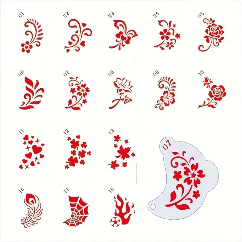 20 Reusable Face Painting Templates, Thickened PET Plastic Material, Can Be Washed and Reused Repeatedly; Styles Include a Va