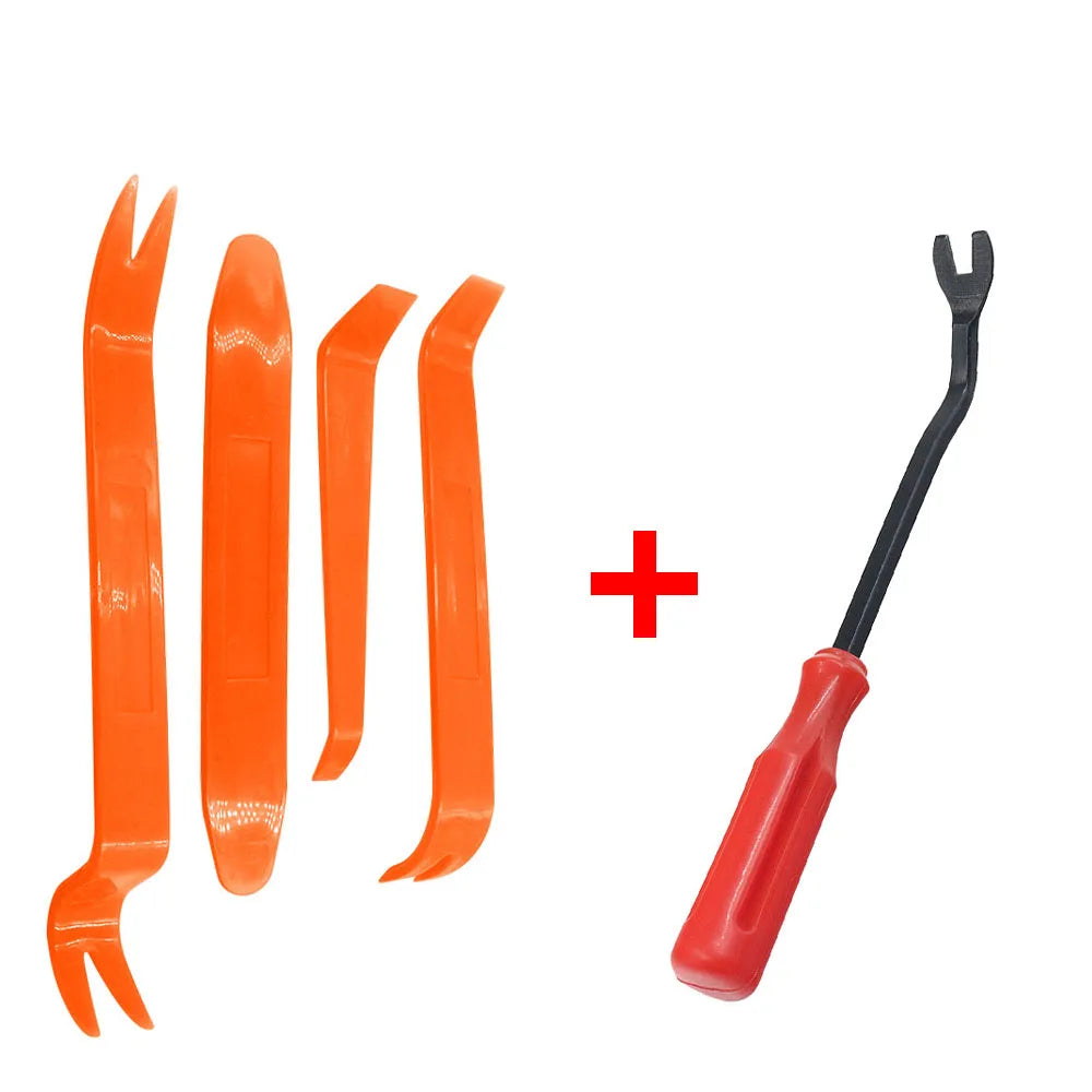 4pcs/Set Portable Car Panel Removal Tool Kit Nail Puller Radio Audio Door Pry Repair Clip Trim Dash Removal Installer Hand To