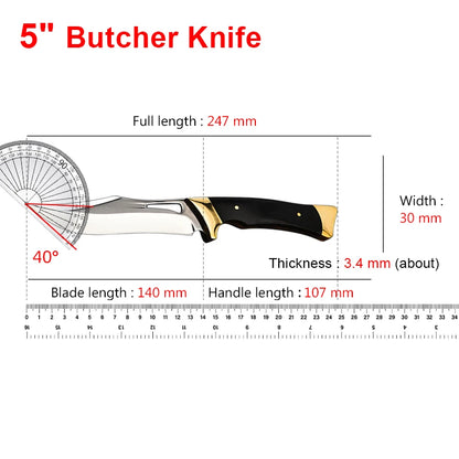 Hand Forged Boning Knife Sharp Utility Kitchen Knife for Meat Fish Fruit Vegetable Slicing Trimming Deboning Professional Che
