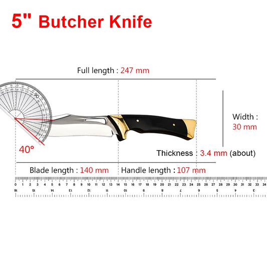 Hand Forged Boning Knife Sharp Utility Kitchen Knife for Meat Fish Fruit Vegetable Slicing Trimming Deboning Professional Che