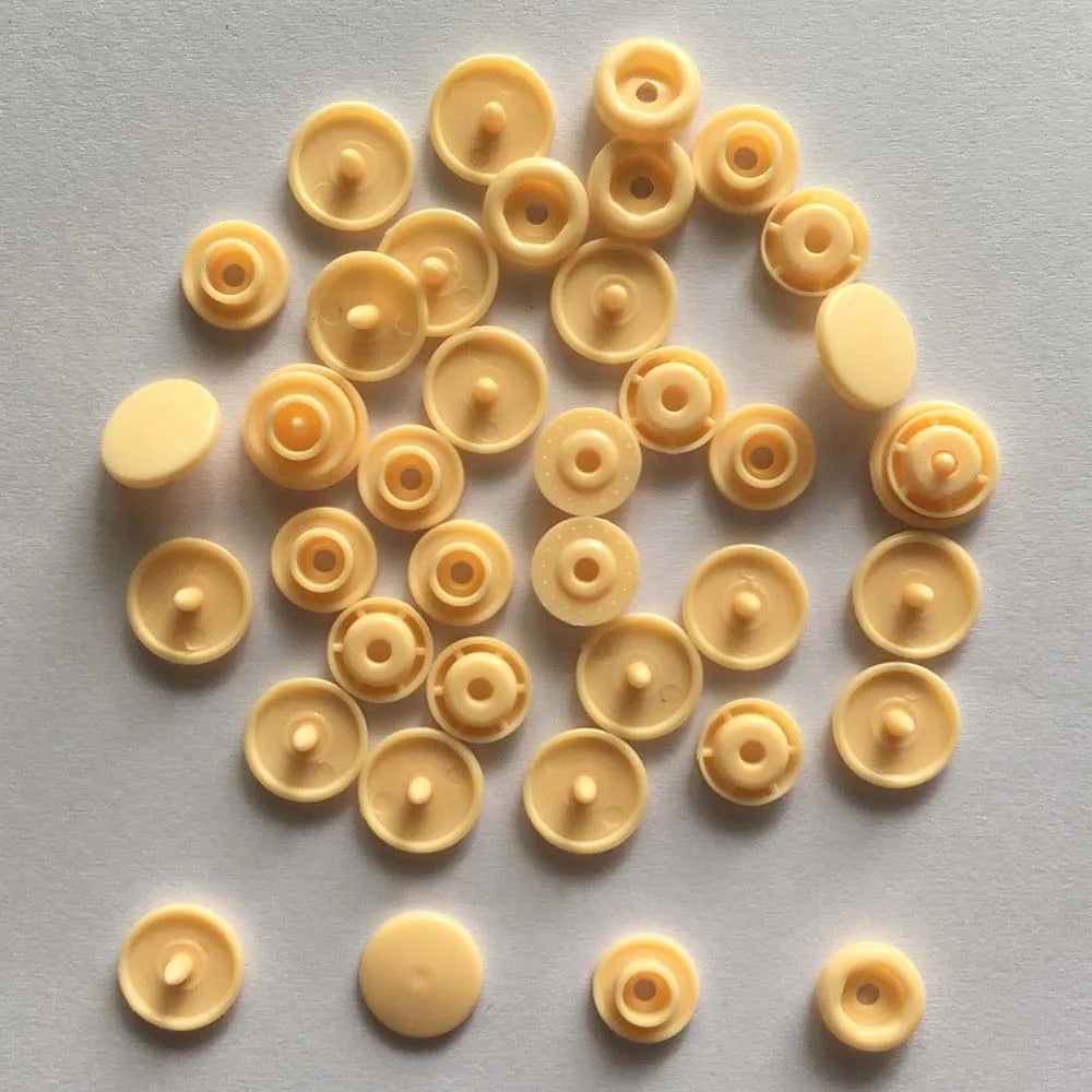 50 Sets Round Snaps Buttons For Bib T5 Plastic Press Button Fastener Snap For Clothes Accessories DIY Crafts 24Colors - qian 