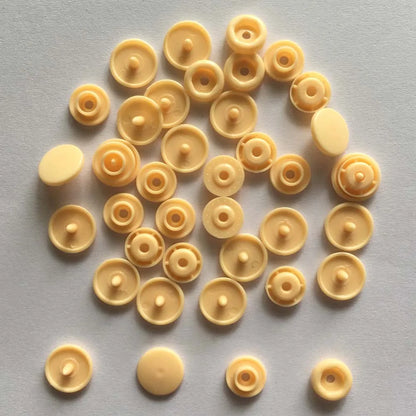 50 Sets Round Snaps Buttons For Bib T5 Plastic Press Button Fastener Snap For Clothes Accessories DIY Crafts 24Colors - qian 