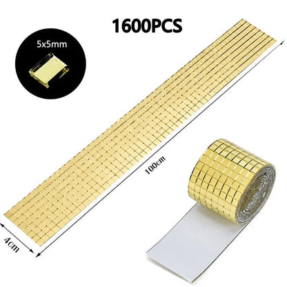 2025 New Self-Adhesive Real Craft Mini Square Mirrors Mosaic Tiles Stickers Bathroom DIY Handmade Craft Home Decoration Makin