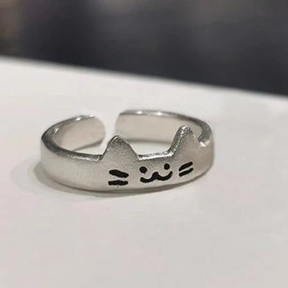 2pcs Kawaii Cat Dog Animal Couple Ring for Women Men 2026 Fashion Size Adjust Lover Rings Valentine's Day Party Jewelry Gifts