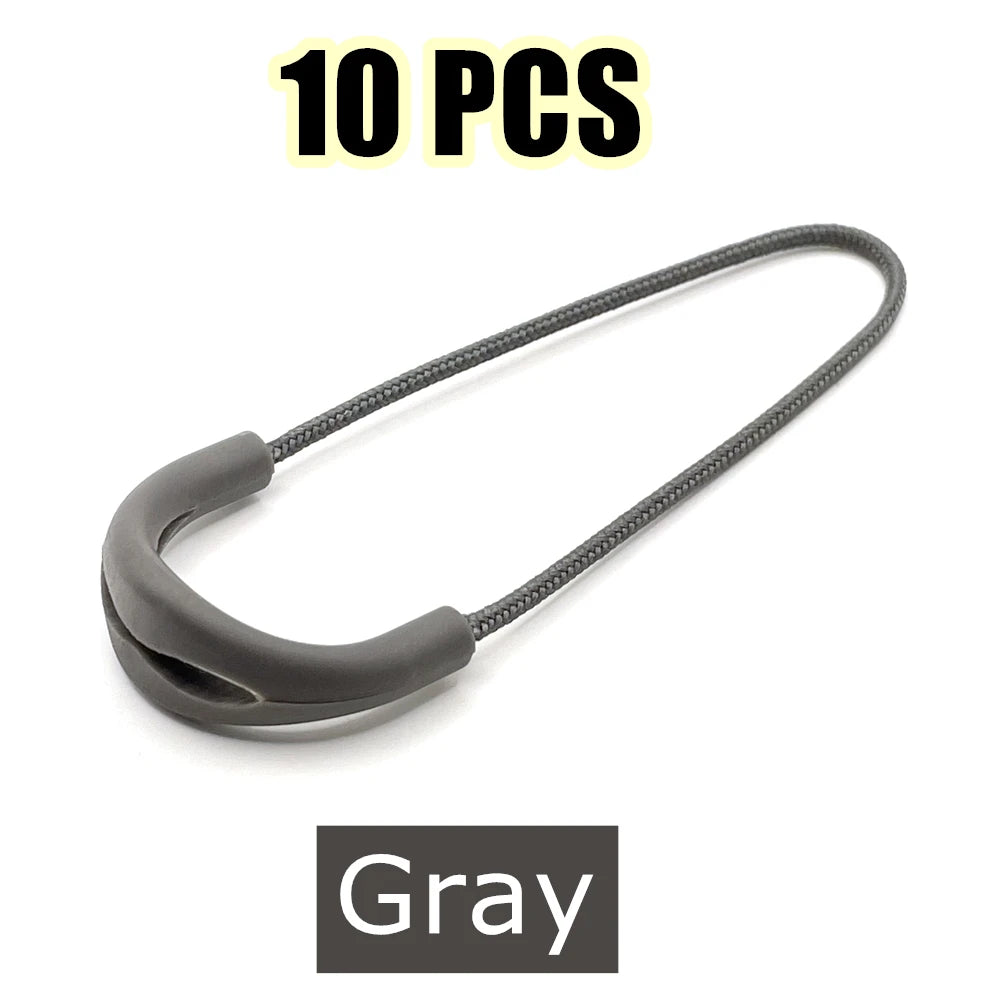 10 Pcs/Pack Mix Color Zipper Pull Cord Zipper Head Pull Puller End Fit Rope Tag Fixer Zip Cord for Garment Bags Accessory - G