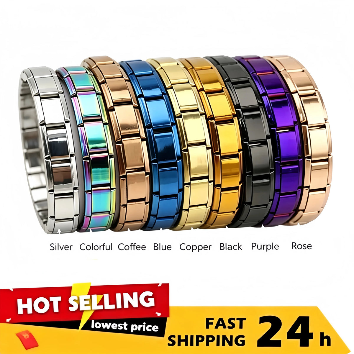 For Women Men Italian Charm Link 9mm Width Silver Gold Color Stainless Steel Bracelets on Hand DIY Making Jewelry