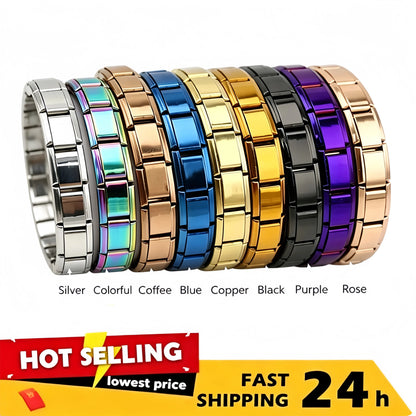 For Women Men Italian Charm Link 9mm Width Silver Gold Color Stainless Steel Bracelets on Hand DIY Making Jewelry