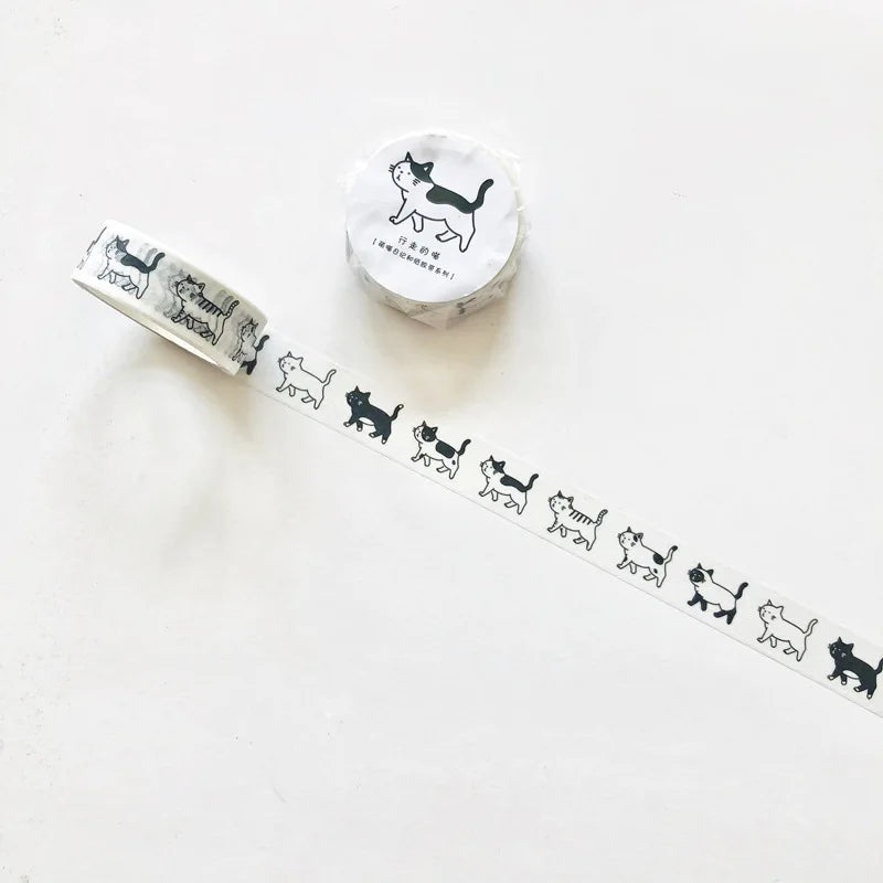 Washi Tapes Cartoon Cat Masking Tape Washi Stickers Scrapbooking Adhesive DIY Decorative Stationery School Supplies - F