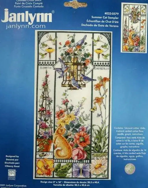 Gold Collection Lovely Counted Cross Stitch Kit Spring Summer Autumn Winter Cat Sampler Janlynn 023-0585 0580 0579, Season Ca