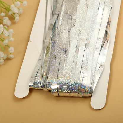 as a Party Metallic Tinsel Foil Fringe Curtains Backdrop for Birthday New Year Eve Party Photo Wedding Baby Shower Decor
