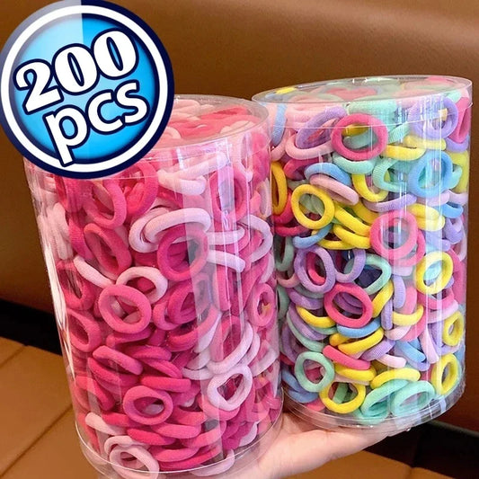 200-1000pcs Women Girls Colorful Nylon Elastic Hair Bands Ponytail Hold Small Hair Tie Rubber Bands Scrunchie Hair Accessorie