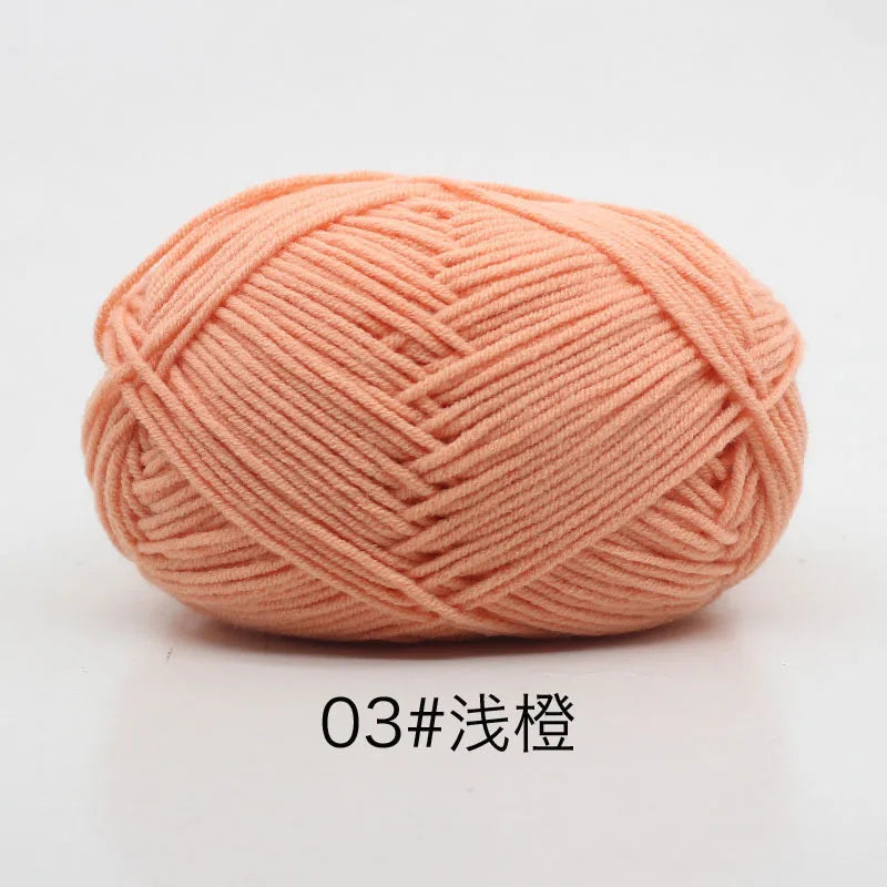 40-50g/Set 4ply Milk Cotton(80%) Knitting Yarn Needlework Dyed Lanas For Crochet Craft Sweater Hat Dolls At Low Price - 03