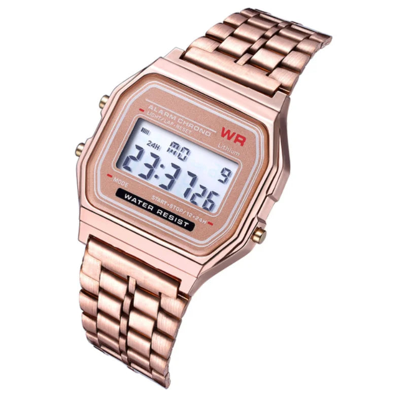 F91W Non-Waterproof Steel Band Watch For Women, Men, Business Clock, Multi-Functional LED Digital Sports Watch, Electronic Cl