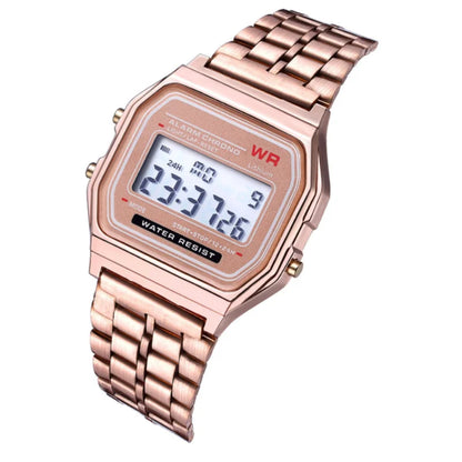 F91W Non-Waterproof Steel Band Watch For Women, Men, Business Clock, Multi-Functional LED Digital Sports Watch, Electronic Cl