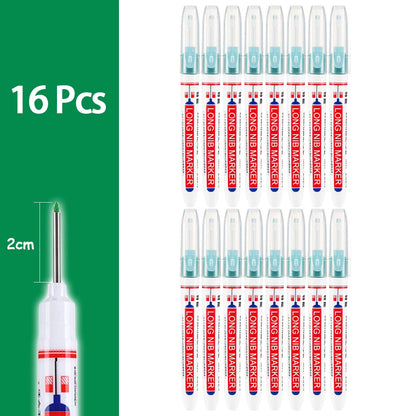 4-80Pcs 2cm Waterproof Long Head Markers Deep Hole Marker Pen for Metal Carpenter Red/Black/Blue/Green Ink Woodworking Tools 
