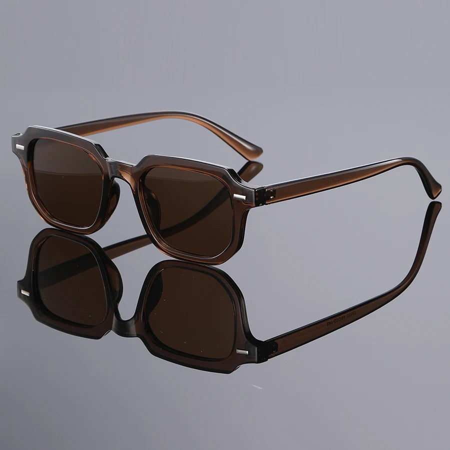 1Pc Men's Fashion Glasses New Trendy Square Frame Retro Rivet Y2K Music Festival Cool Street Style Decoration Suitable for Da