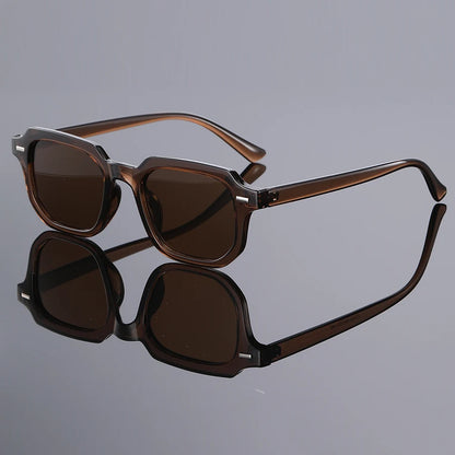 1Pc Men's Fashion Glasses New Trendy Square Frame Retro Rivet Y2K Music Festival Cool Street Style Decoration Suitable for Da