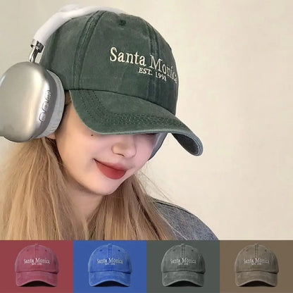 INS Style Letter Embroidered Baseball Cap Face Smaller Sun Protection Hip Hop Hat Sun Hat Couples