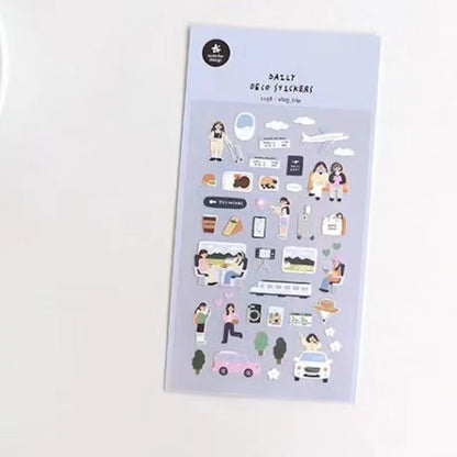 Suatelier Scrapbook Stickers Korea Stationery Junk Journal Diary Deco Sticker Scrapbooking Supplies DIY Photo Album Decoratio