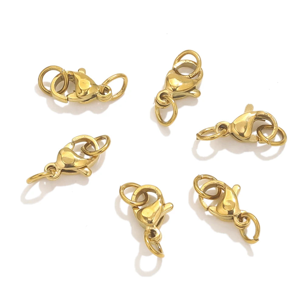 20pcs Stainless Steel Lobster Clasps For Bracelet Necklace,Lobster Clasps With Jump Rings Connectors Clasp DIY Jewelry Findin