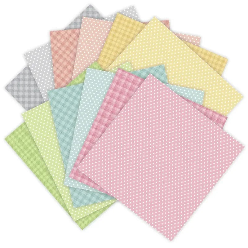 12 Sheets Spring Colors Craft Paper Pads Cutting Dies Art Background Origami Scrapbooking Card Making