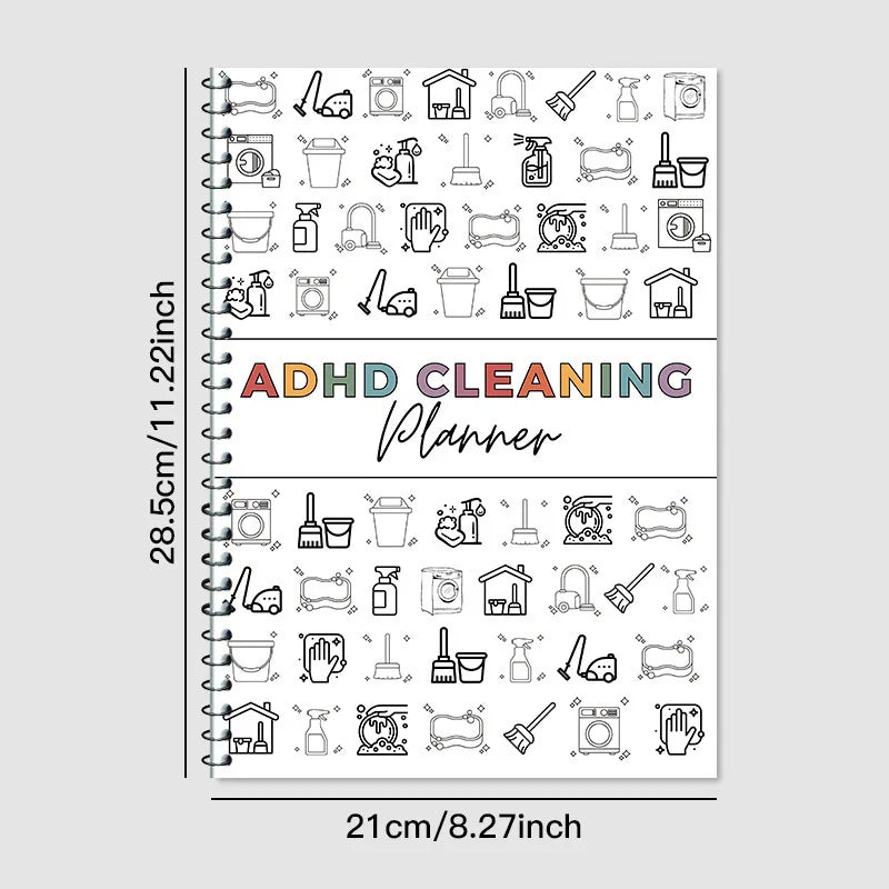 ADHD Cleaning Planner Bundle – Includes Home Cleaning Schedule, Weekly, Monthly, Year-Round Cleanliness Tips, Family Chore Ch