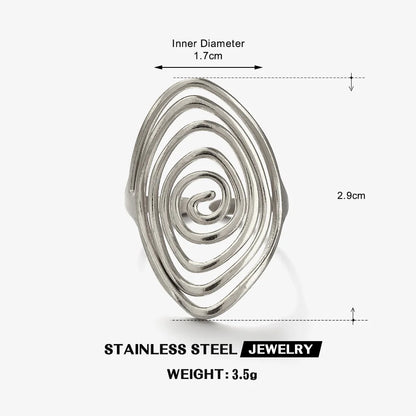 LATS Creaive Stainless Steel Spiral Ring for Women Man Minimalist Irregular Twisted Swirl Rings Fashion Jewelry Unique Gifts 