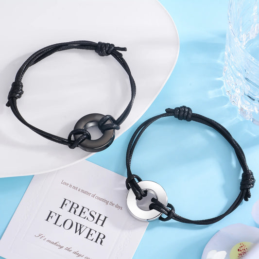 Cremation Urns Bracelet for Ashes Memorial Bracelets Circle of Life Eternity Jewelry for Men Women Adjustable Length 17cm-25c