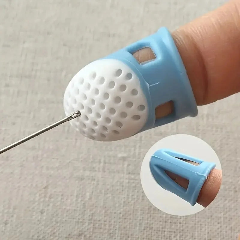 2-Pack Anti-Slip Sewing Thimbles, Soft Silicone for Comfort & Secure Grip, for Embroidery & Crafting.
