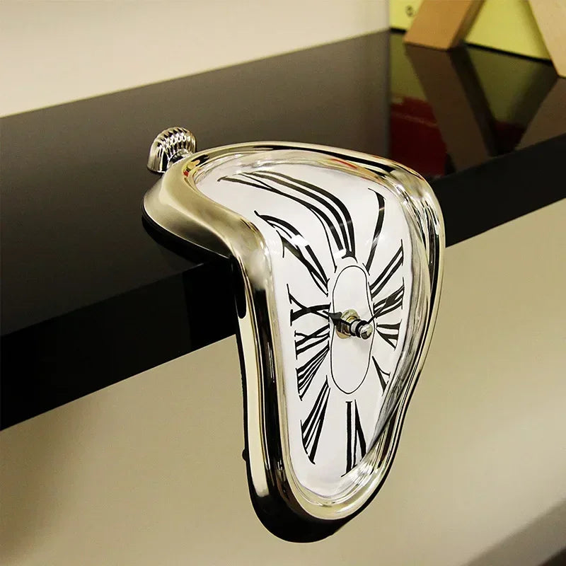 2026 New Novel Surreal Melting Distorted Wall Clocks Surrealist Salvador Dali Style Wall Decororation Home Garden Clock - Gol