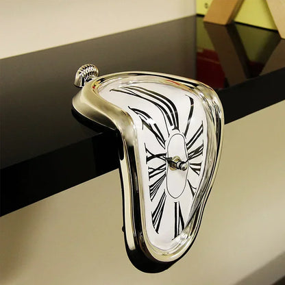 2026 New Novel Surreal Melting Distorted Wall Clocks Surrealist Salvador Dali Style Wall Decororation Home Garden Clock - Gol