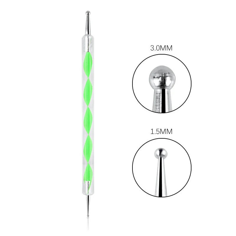 Nail Art Dotting Pen, Spiral Rod Hook Pen, Drawing Painting Marbleizing DIY Manicure tools - Green