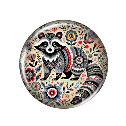 Folk Art Animals with Flower 10pcs Mixed 12mm/14mm/18mm/20mm/25mm/30mm Round photo glass cabochon demo flat back Making findi