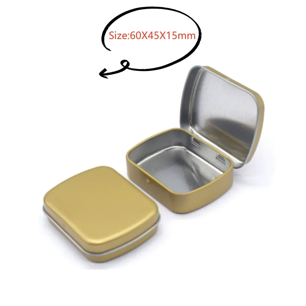 New Square Tin Storage Boxes Small Metal Storage Box Silver Jewelry Keys Coins Metal Box Tin Wedding Candy Storage Tin Can - 