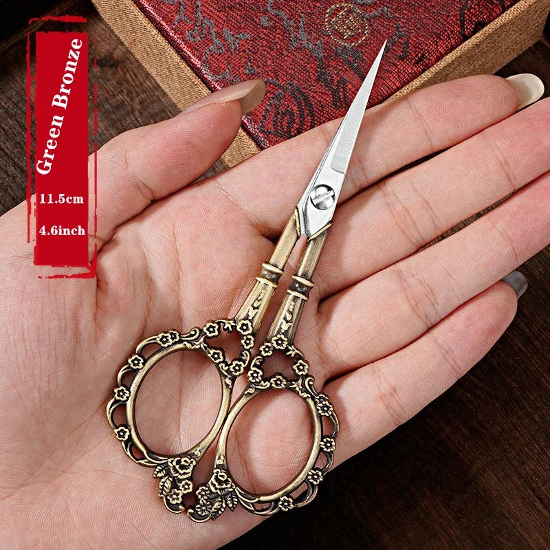 Retro Zakka Stainless Steel Antique Vintage Scissors Sewing Grooming Fishing Thread Cutter Paper Embroidery Cross-stitch Shea