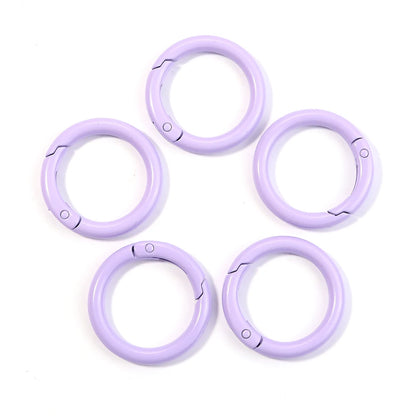 5-10pcs/lot Colorful Spring Clasps Openable Round Carabiner Keychain Bag Clips Hook Dog Chain Buckles Connector For DIY Jewel