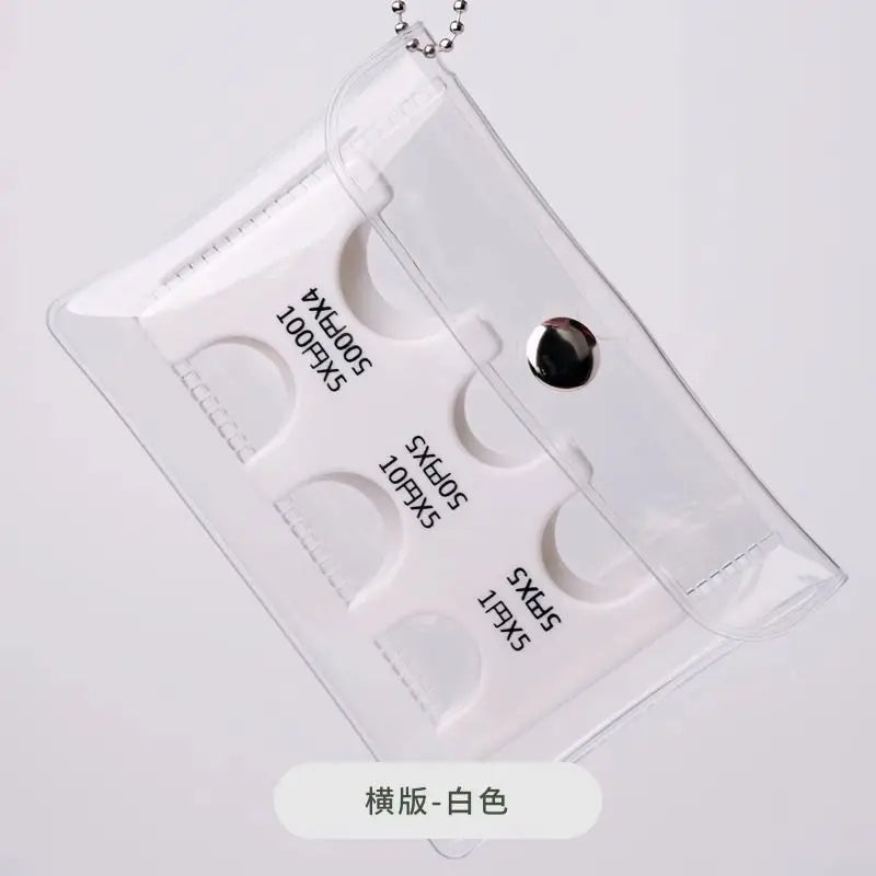 Japanese Coin Holder Wallet ,Coin Wallet,Mini Wallet,PVC Wallet,Portable Small Change Purse ,Transparent Card Case - White