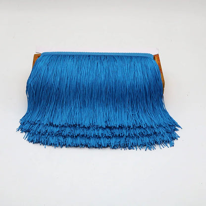 Lace Ribbon, 10 Yards Tassel Trim for Dress Trimming, Do It Yourself Crafts & Scrapbooking - Hole blue / 10 yards