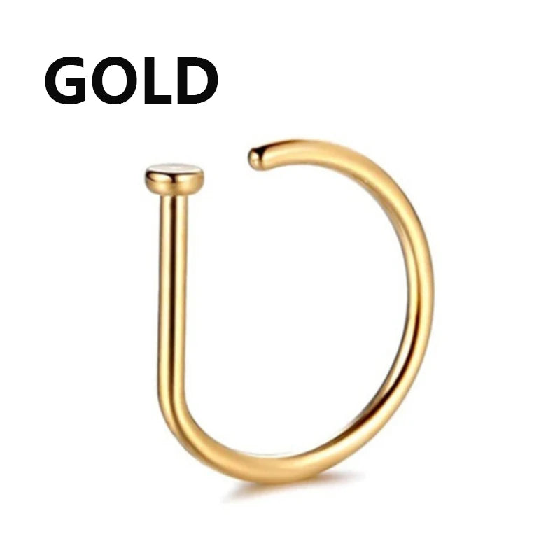 Women Fake Piercing Nose Ring Hoop Septum Non Piercing Nose Clip Rock HipHoop Stainless Steel Magnet Fashion Punk Body Jewelr
