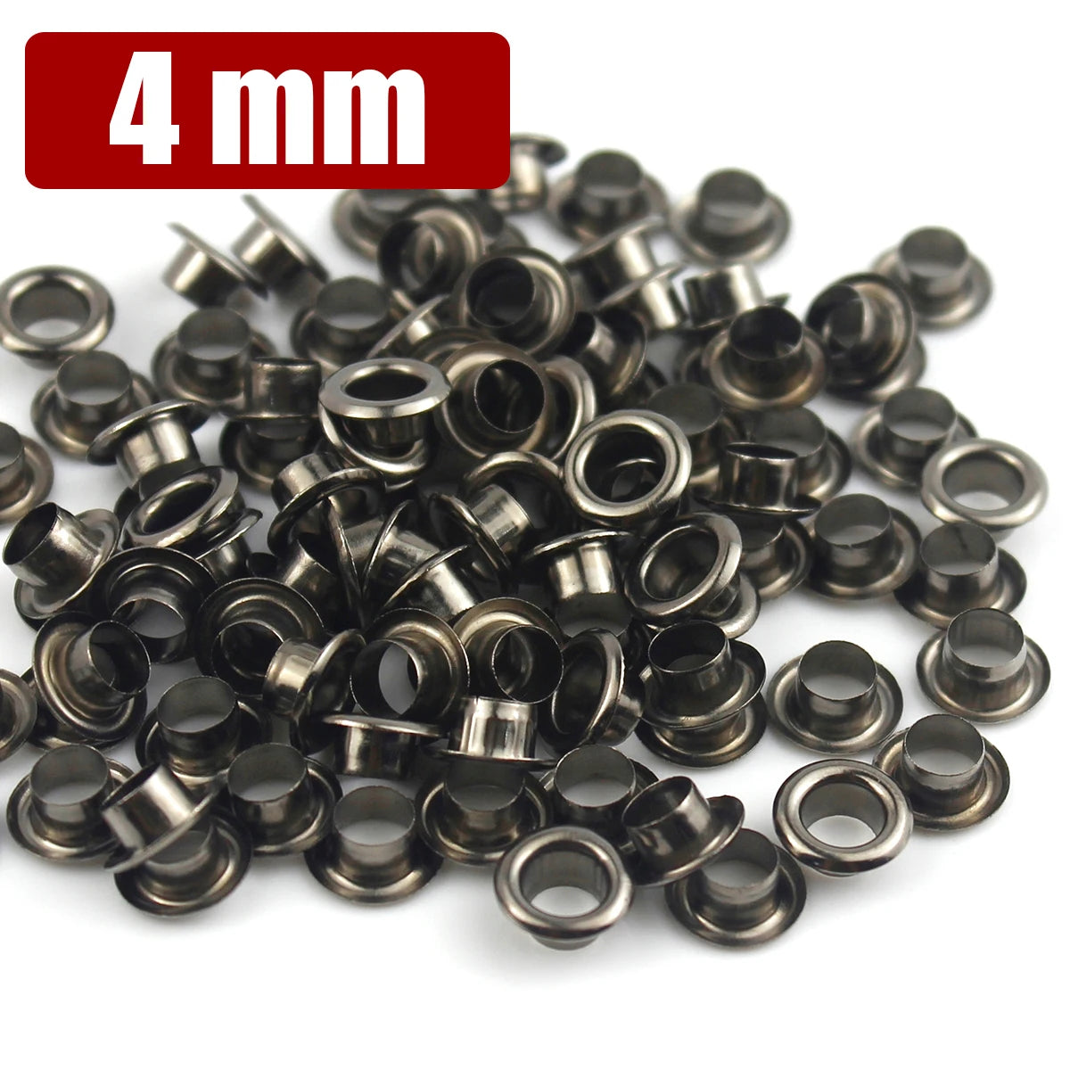 100sets 4mm Brass Eyelet with Washer Leather Craft Repair Grommet Round Eye Rings For Shoes Bag Clothing Leather Belt Hat - 4